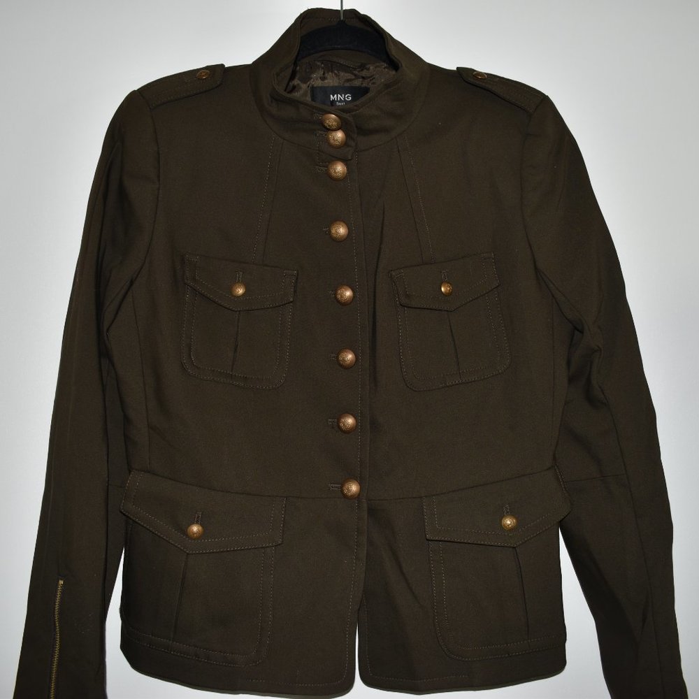 MNG Suit Women's Green Jacket Size Medium Brown